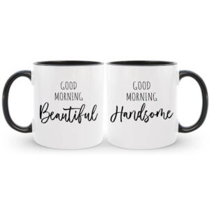 Couple good morning coffee mug set, a sweet gift to start each day with love and warmth.