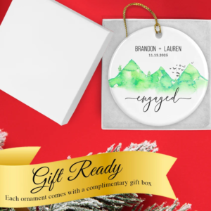 Personalized Engaged Couple Xmas Tree Ornament 2025