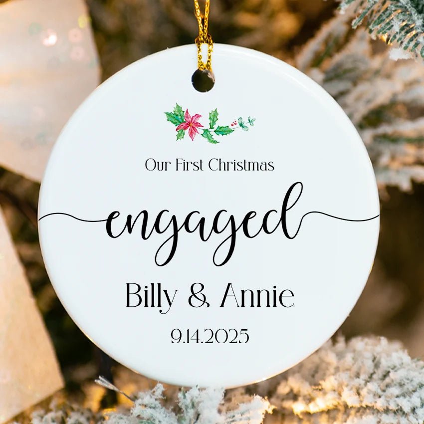 Custom Our 1st Christmas Engagement Ornament 2025