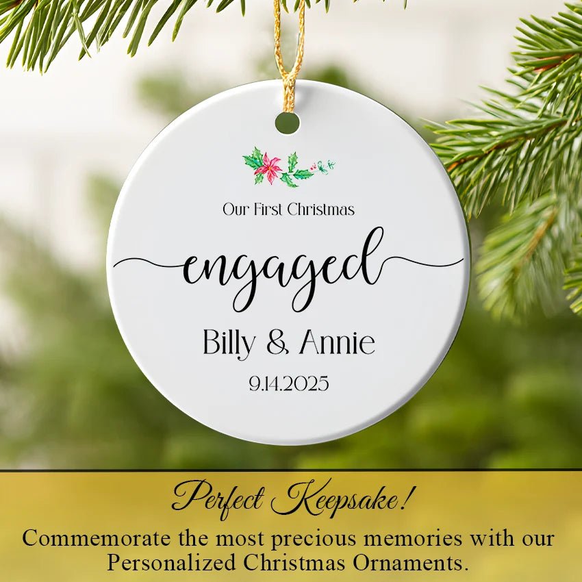 Custom Our 1st Christmas Engagement Ornament 2025
