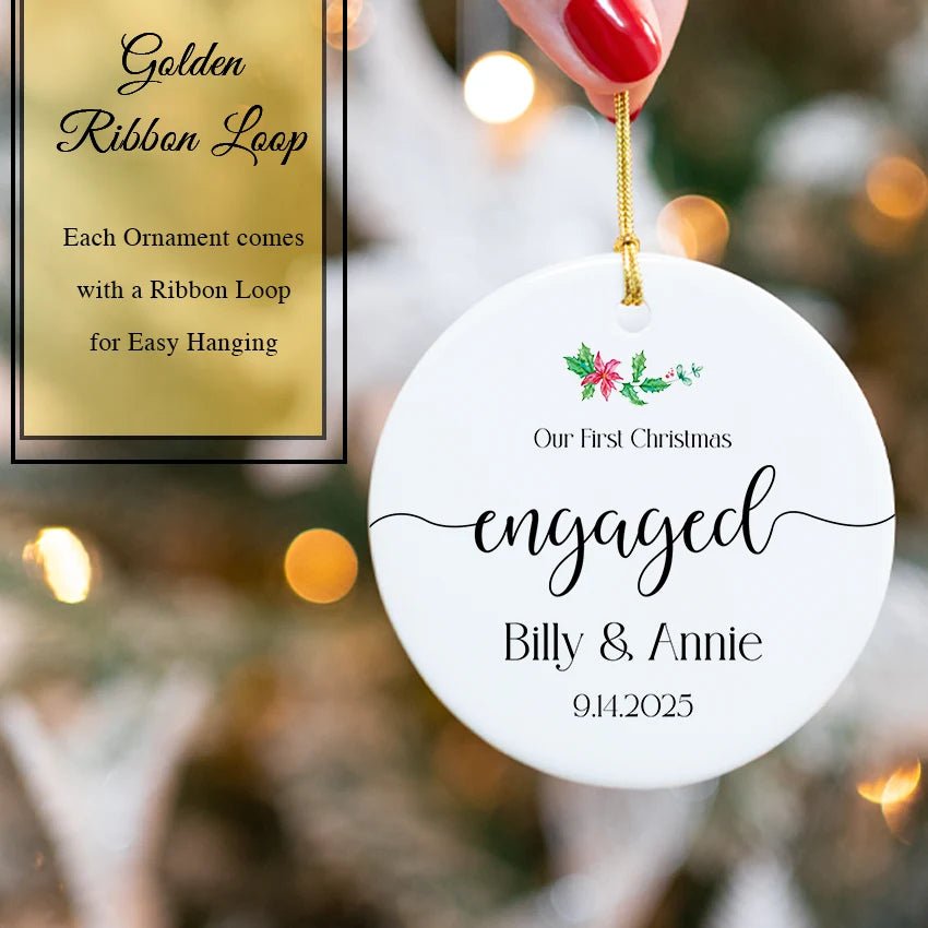 Custom Our 1st Christmas Engagement Ornament 2025