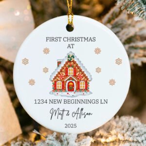 Personalized New Home First Christmas Ornament with Address