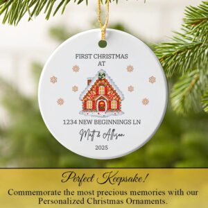 Personalized New Home First Christmas Ornament with Address