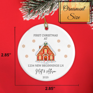 Personalized New Home First Christmas Ornament with Address