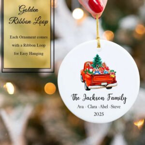 Personalized Christmas Family Ornament with Names 2025
