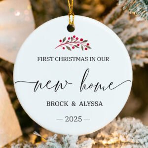 Personalized First Christmas in Our New Home Ornament 2025