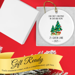 Custom First Christmas in Our New Home Ornament 2025