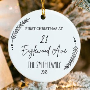 Personalized First Christmas at New Home Ornament 2025
