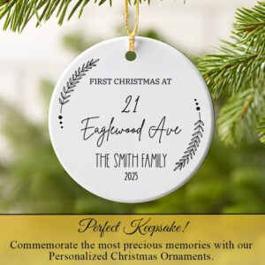 Personalized First Christmas at New Home Ornament 2025