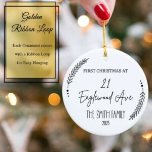 Personalized First Christmas at New Home Ornament 2025