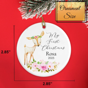 Customize Baby's First Xmas Tree Ornament 2025