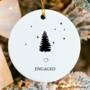 Personalized Engagement Xmas Tree Ornament 2025