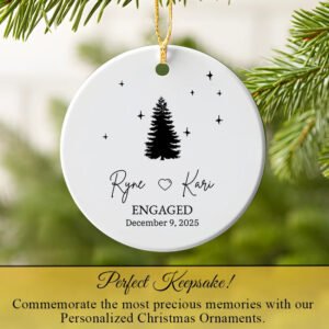 Personalized Engagement Xmas Tree Ornament 2025