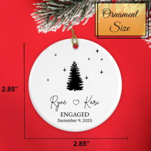 Personalized Engagement Xmas Tree Ornament 2025