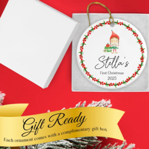 Personalized Baby's First Xmas Tree Ornament - Girl 2025