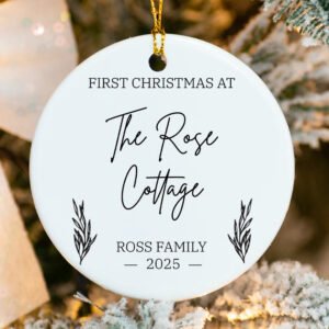 Custom New Home Christmas Ornament with Name & Address 2025