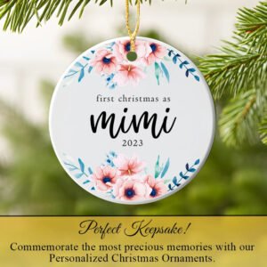 Custom First Christmas as Mimi Grandmother Ornament 2025