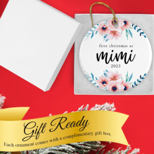 Custom First Christmas as Mimi Grandmother Ornament 2025