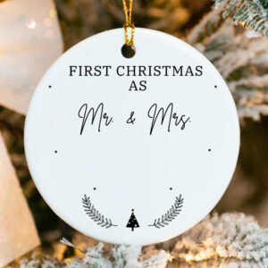 Personalized Ms & Mrs Christmas Ornament - Custom Name & Year