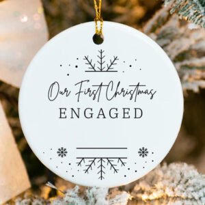 Personalized Our First Christmas Engaged Ornament 2025