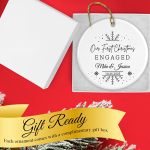 Personalized Our First Christmas Engaged Ornament 2025