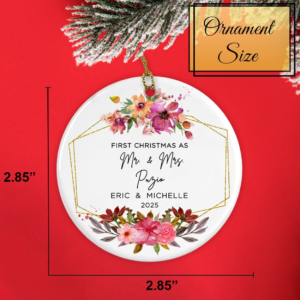 Custom First Christmas as Mr & Mrs Xmas Ornament 2025