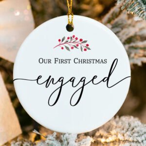 Custom Our First Christmas Engagement Ornament 2025