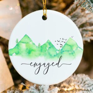 Personalized Engaged Couple Xmas Tree Ornament 2025