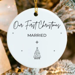 Personalized Our First Christmas Married Ornament 2025