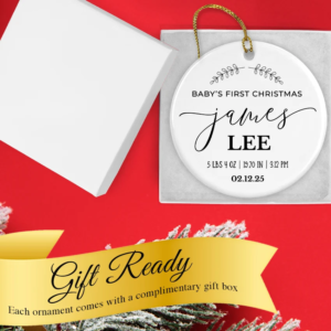 Custom Baby's First Christmas Birth Stats Ornament