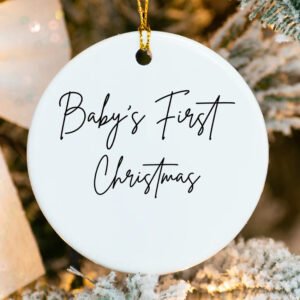 Custom Baby's First Christmas Xmas Tree Ornament 2025