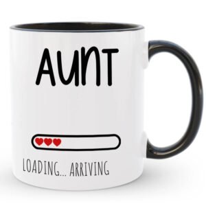 Custom Promoted to Aunt / Auntie Mug with Name, Baby Announcement Gift to Sister