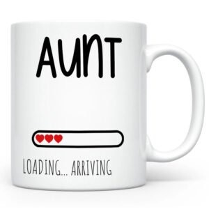 Custom Promoted to Aunt / Auntie Mug with Name, Baby Announcement Gift to Sister