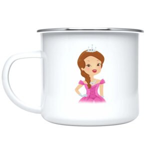 Close-up of vibrant princess artwork printed on both sides of the custom kids mug