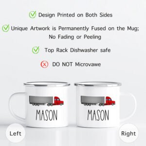 Care instructions for personalized toddler mug—dishwasher safe top rack recommended