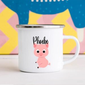 Care instructions graphic for custom kids mug—dishwasher safe top rack recommended