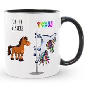 Custom Sister Unicorn Coffee Mug, Funny Gift to Sister