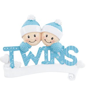 Personalized Twin Boys Christmas Ornament