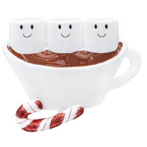 Custom Hot Chocolate Family of 3 Christmas Ornament