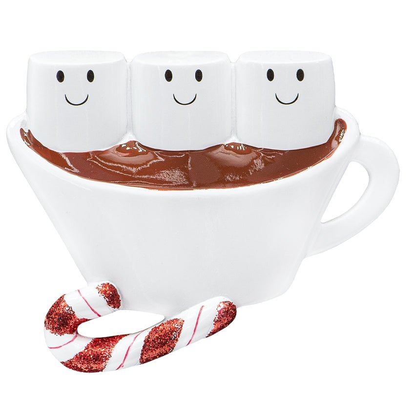 Custom Hot Chocolate Family of 3 Christmas Ornament