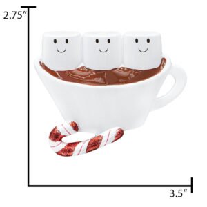 Custom Hot Chocolate Family of 3 Christmas Ornament