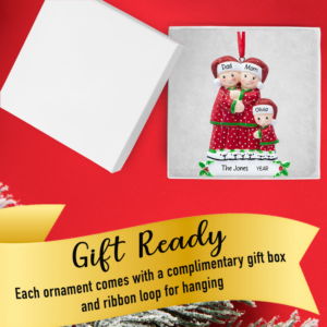 Personalized Pajama Family of 3 Christmas Ornament 2025