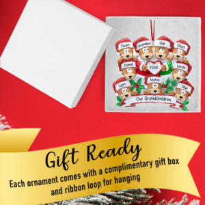 Personalized Family of 9 Christmas Ornament - Bears