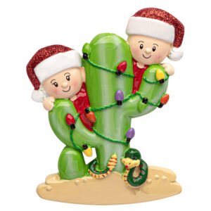 Custom Cactus Couple Christmas Ornament