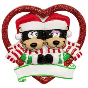 Personalized Bear Couple Our First Christmas Ornament 2025