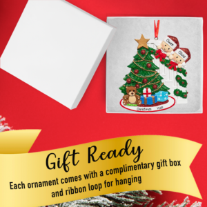 Personalized Peeking Couple Behind Christmas Tree Ornament 2025