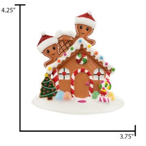Personalized Gingerbread House Couple Christmas Ornament