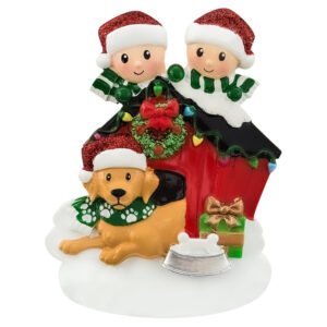 Personalized Couple with Dog Christmas Ornament 2025