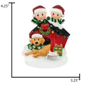 Personalized Couple with Dog Christmas Ornament 2025