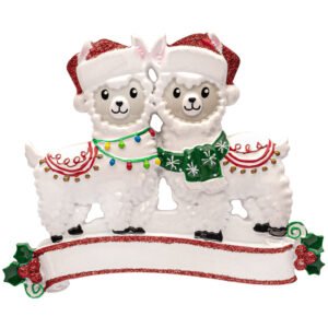 Personalized Llama Couple Christmas Ornament 2025